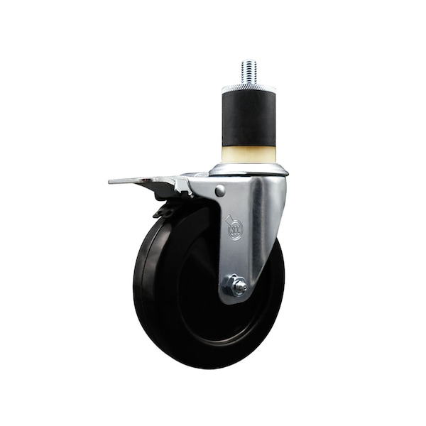 5'' SS Hard Rubber Swivel 1-7/8'' Expand Stem Caster Total Lock Brake